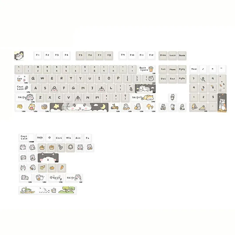131/132/141 Keys Mouse Me PBT Keycap Set XDA/Cherry Profile Sublimation Custom Keycaps for 68/75/98/100 Mechanical Keyboards