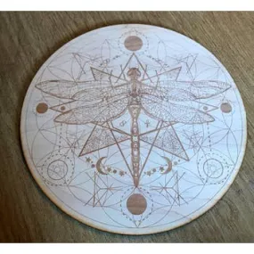 6 Inch Dragonfly Flower of Life Crystal Grid
