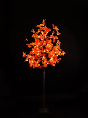 6' Yellow Red Maple Tree with Warm White LEDS