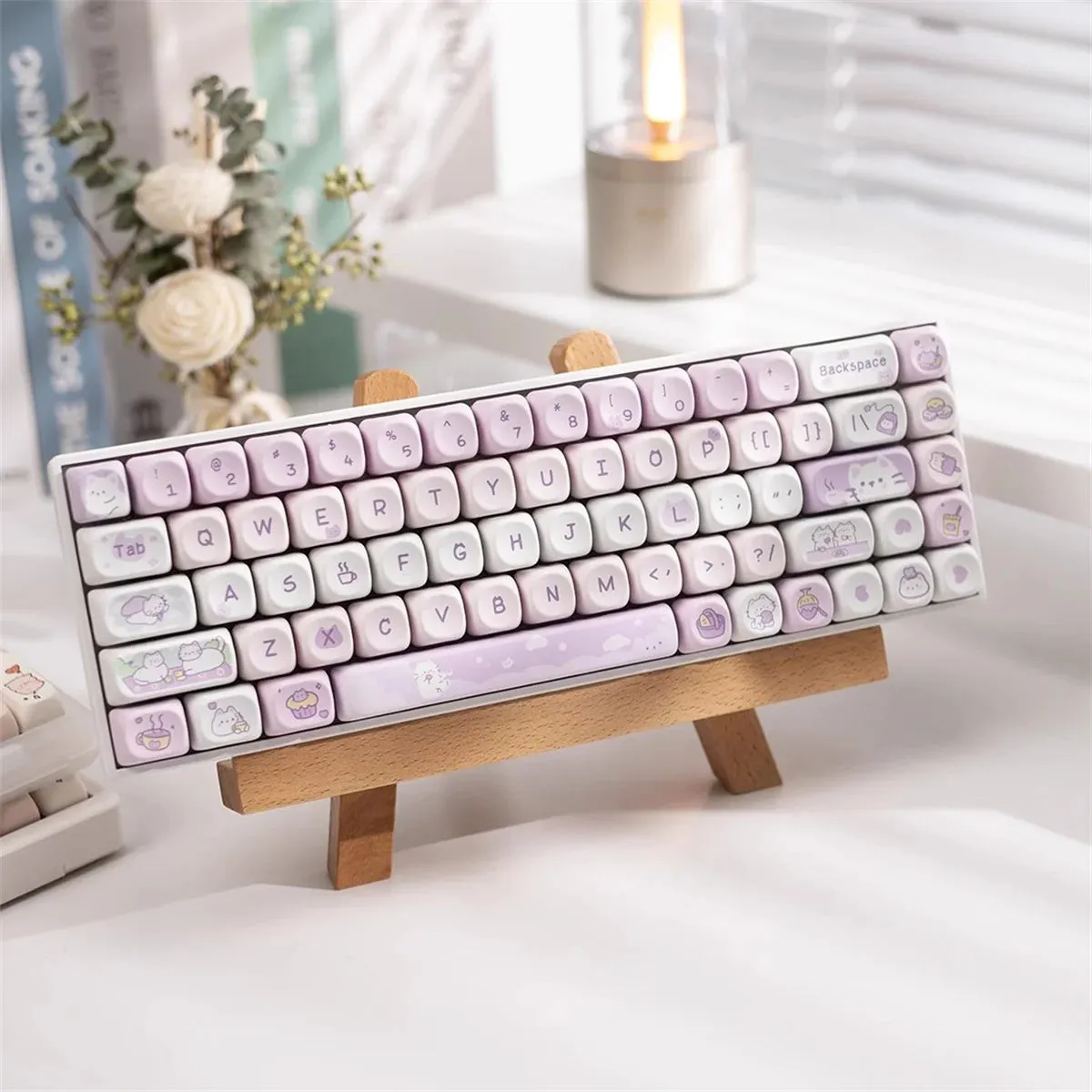 95 Keys Dessert Cat Pastel Kawaii KEYCAPS (No Keyboard)
