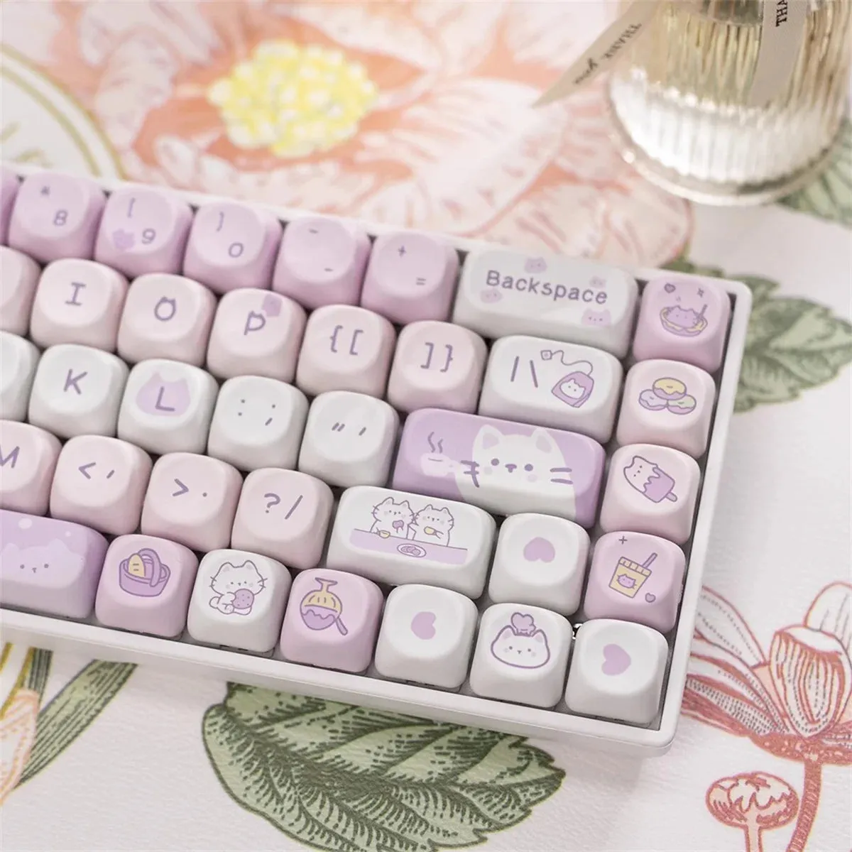 95 Keys Dessert Cat Pastel Kawaii KEYCAPS (No Keyboard)