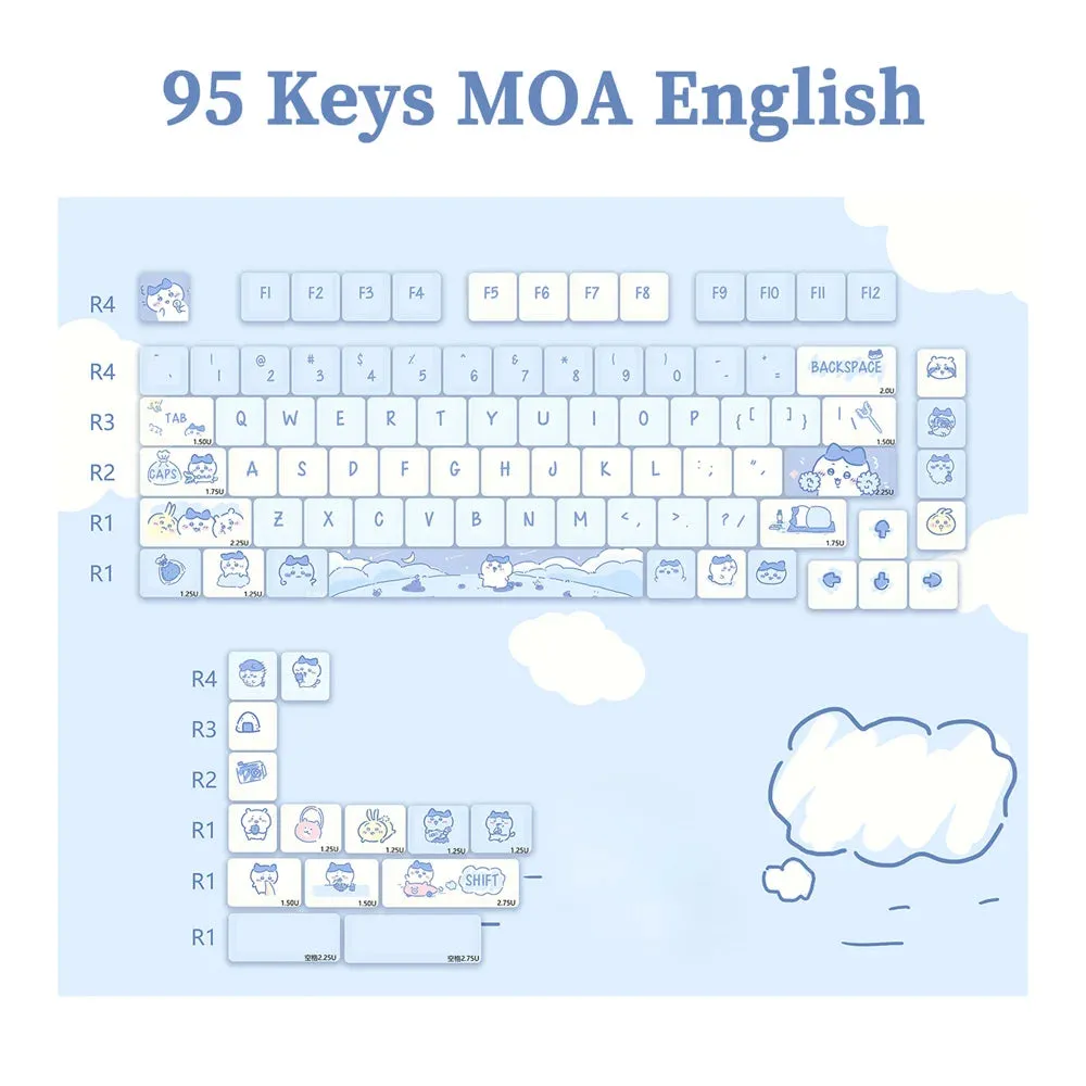 95 Keys Dessert Cat Pastel Kawaii KEYCAPS (No Keyboard)