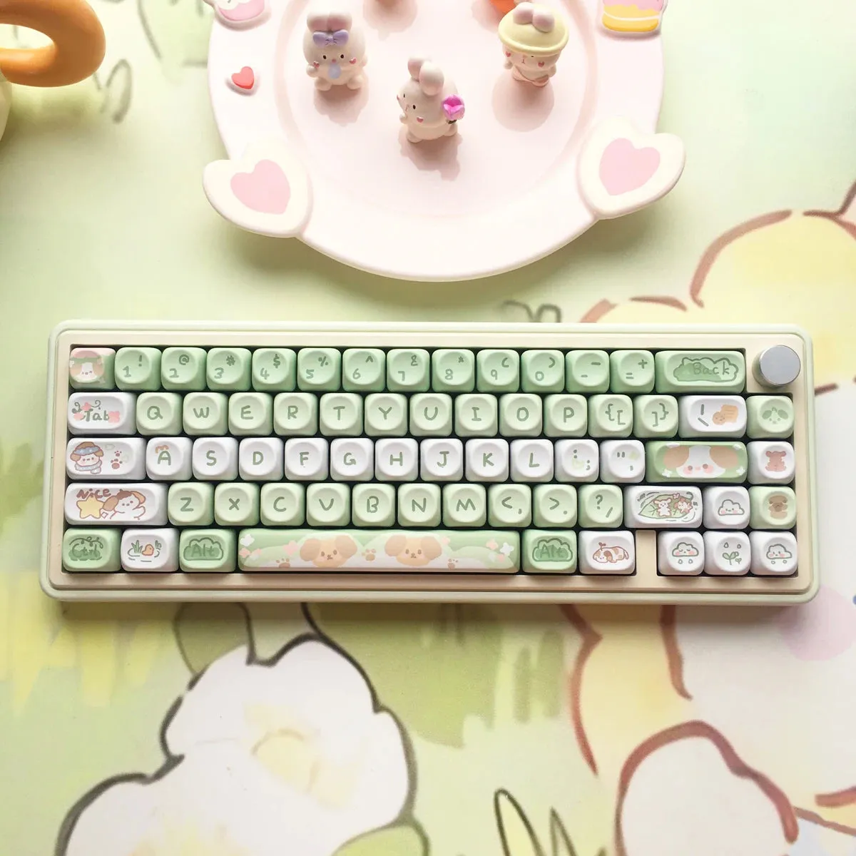 95 Keys Dessert Cat Pastel Kawaii KEYCAPS (No Keyboard)