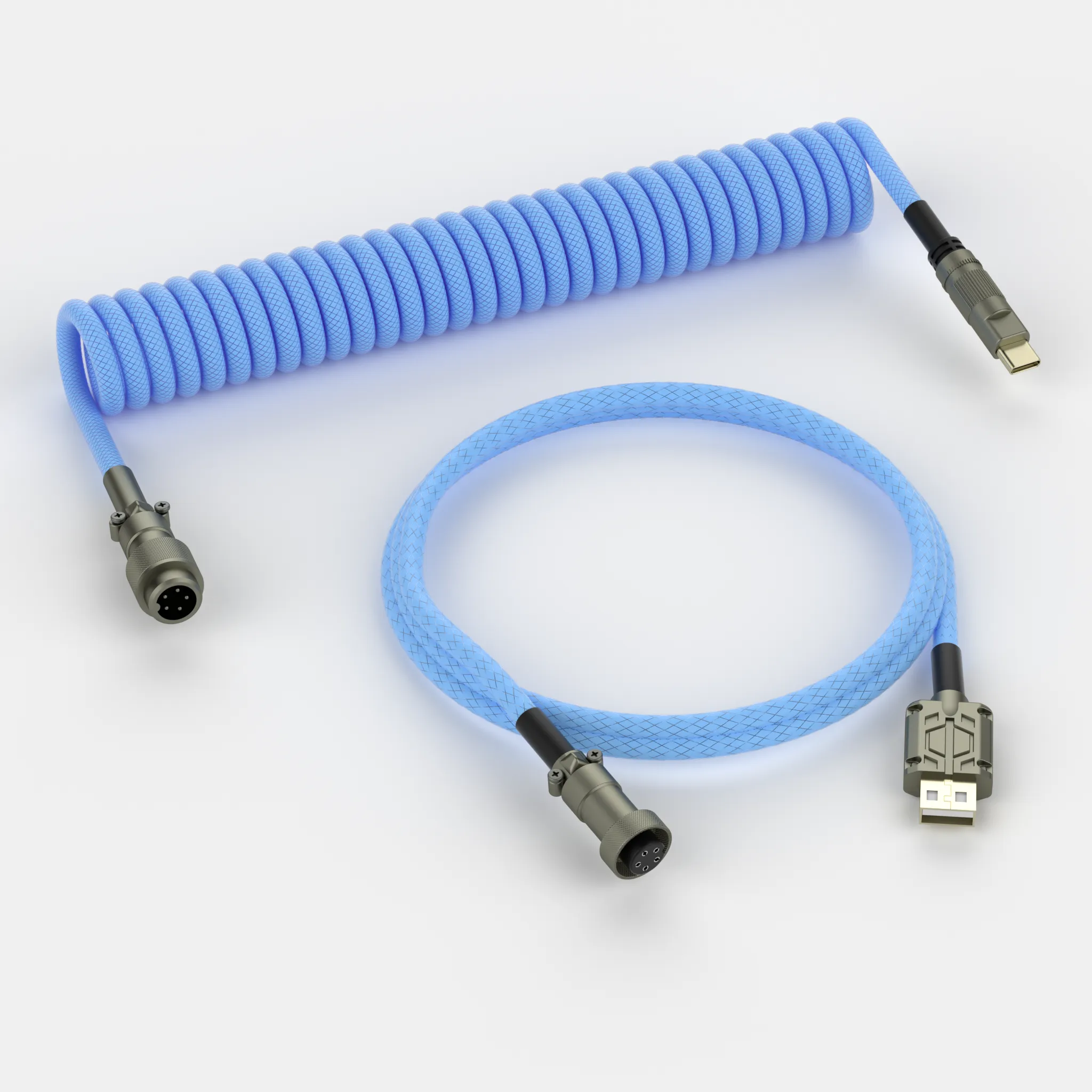 ACGAM CP01 Blue USB-C Coiled Aviator Cable