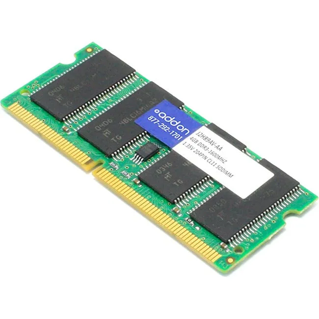 AddOn AA160D3SL/4G x1 HP J2H89AV Compatible 4GB DDR3-1600MHz Unbuffered Dual Rank 1.35V 204-pin CL11 SODIMM J2H89AV-AA