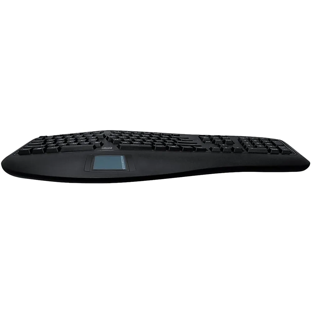 Adesso - Tru-Form WKB-4500UB Ergonomic Full-size Wireless Membrane Keyboard with Touchpad - Black