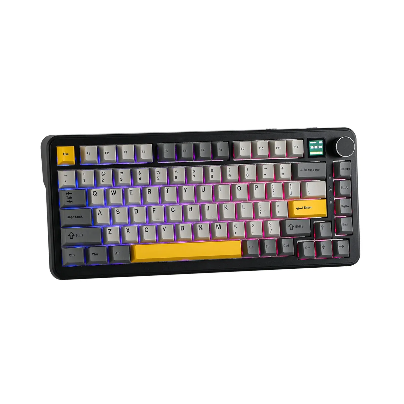 Ajazz AK820 MAX Black-Gray-Yellow Magnetic keyboard RGB With Screen Wired&Wireless(Magnetic switch)