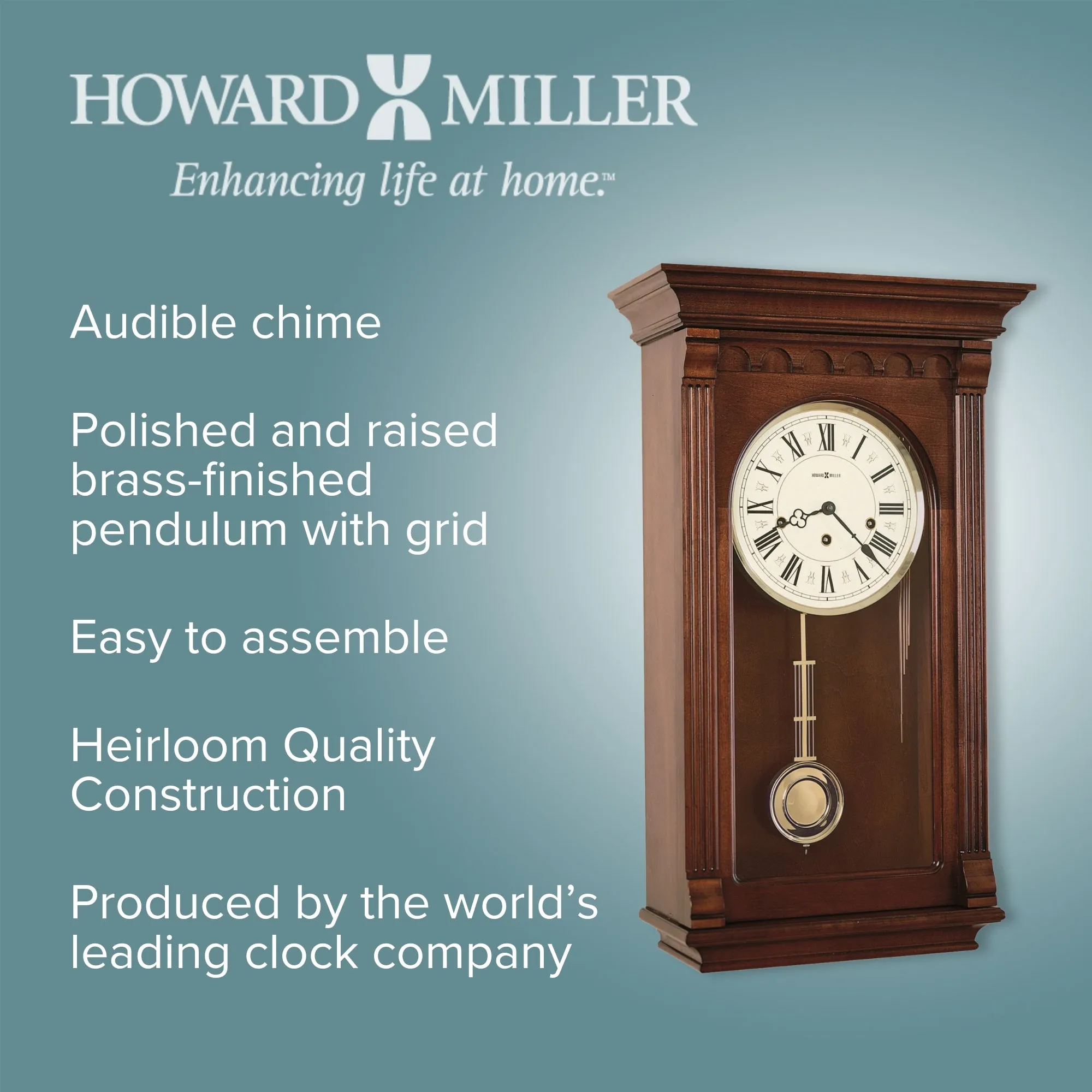 Alcott Westminster Chime Wall Clock 60cm