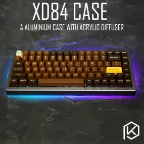Anodized Aluminium case for eepw84 xd84 custom keyboard tempered glass panels diffuser can support Rotary brace supporter