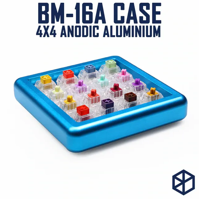 Anodized Aluminium cubic case for bm16a keyboard acrylic panels stalinite diffuser can support Rotary brace supporter