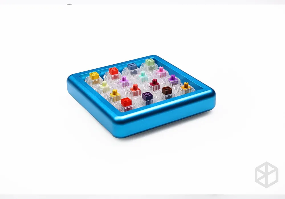 Anodized Aluminium cubic case for bm16a keyboard acrylic panels stalinite diffuser can support Rotary brace supporter