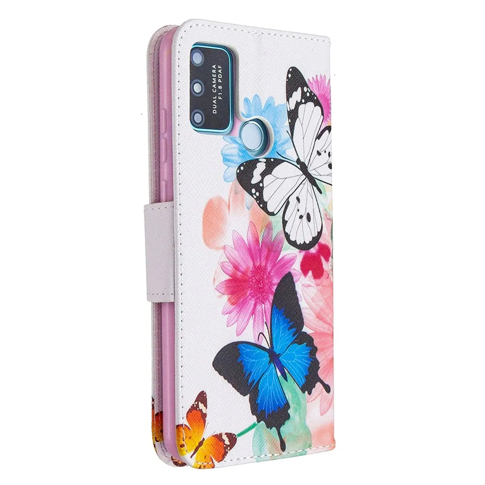 Anymob Huawei Blue Green Ombre Leaf and Birds Flip Mobile Protective Case