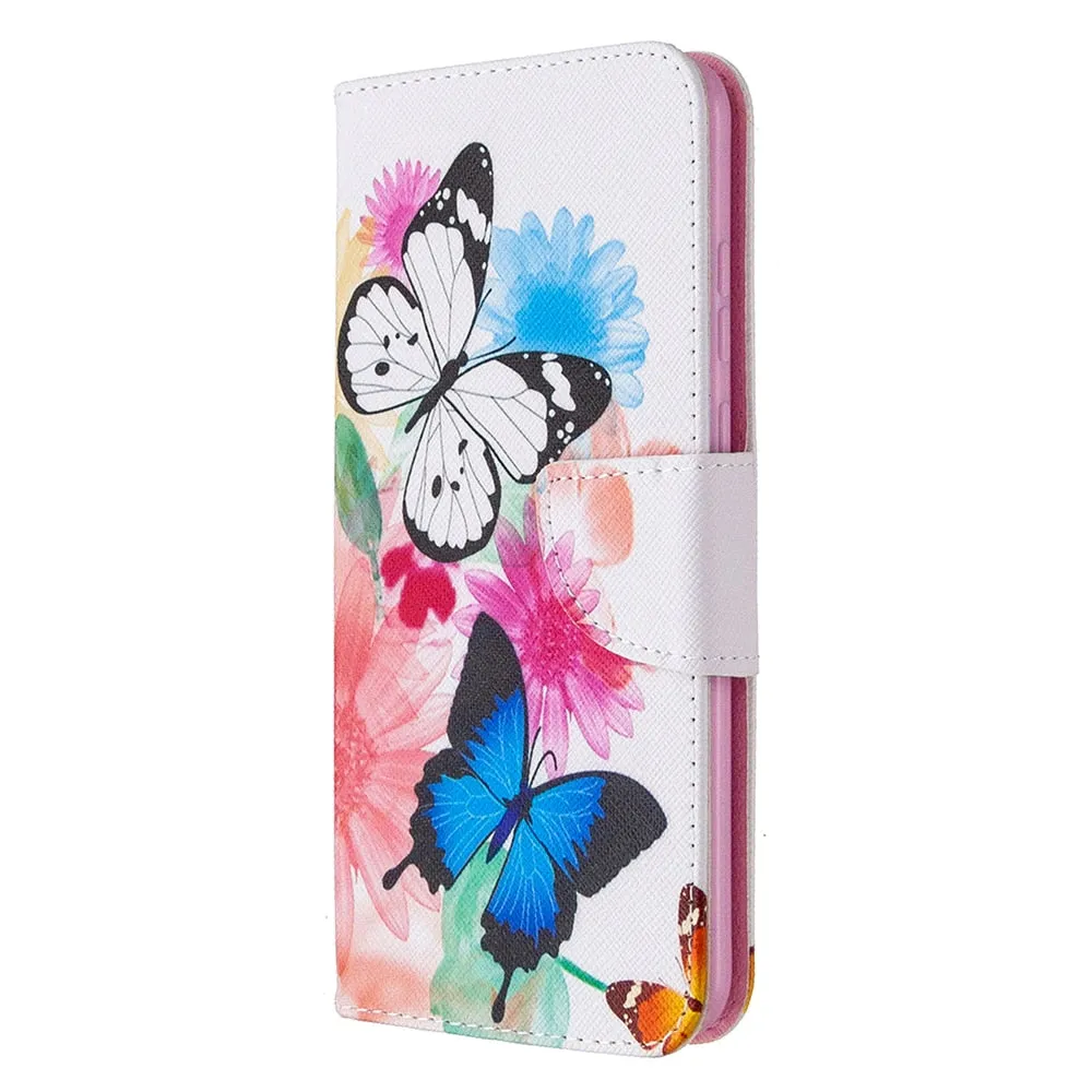 Anymob Huawei Blue Green Ombre Leaf and Birds Flip Mobile Protective Case