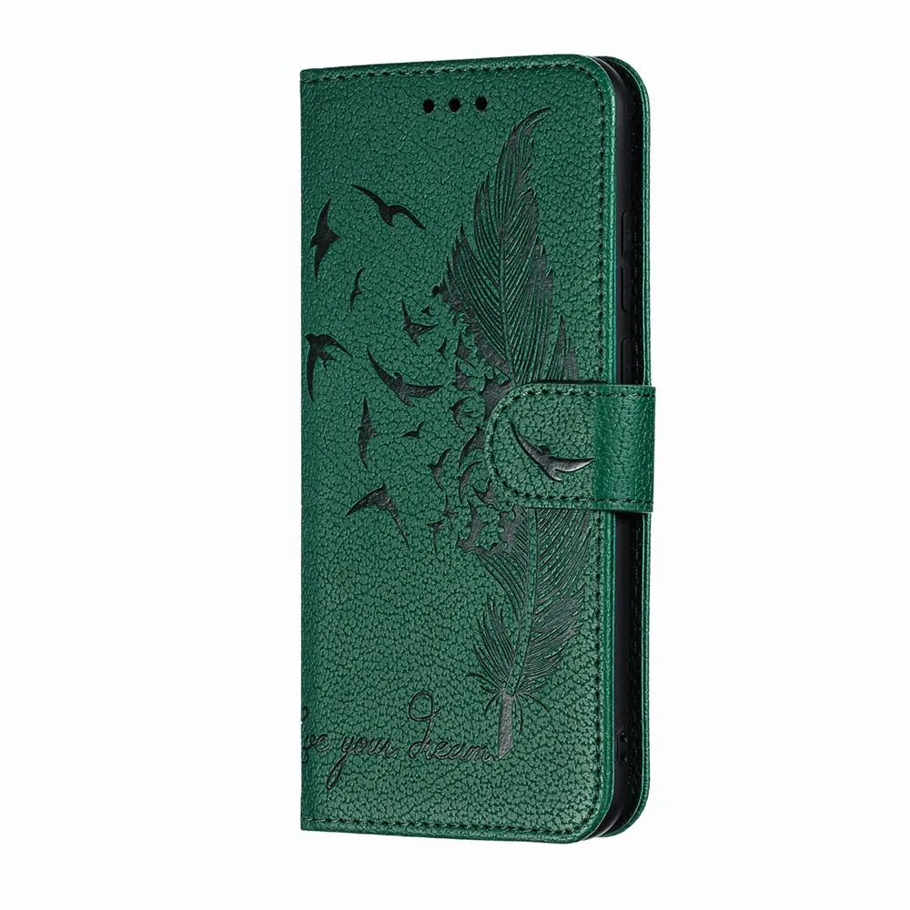 Anymob Huawei Honor Green Leather Cases Flip Wallet Cover Phone Cover Protection