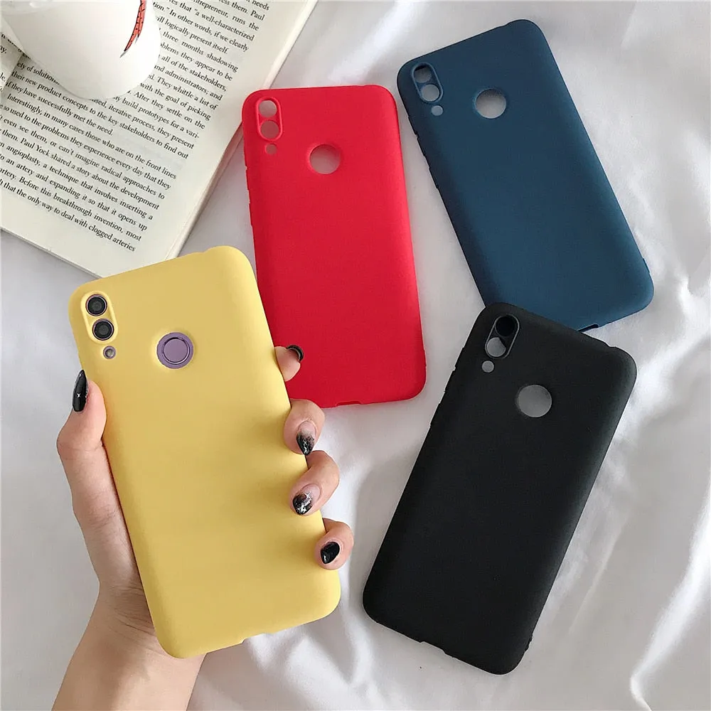 Anymob Huawei Navy Blue Candy Colored Jelly Silicone Mobile Phone Protective Case