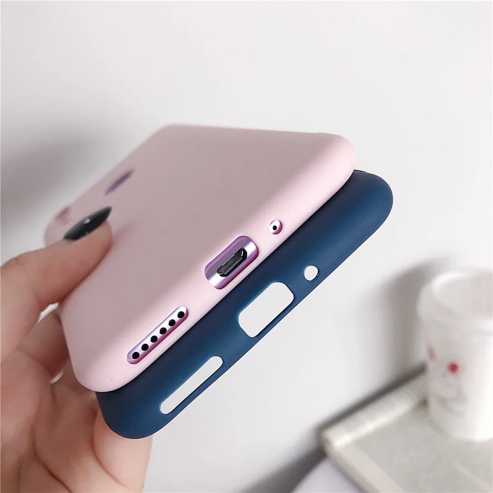 Anymob Huawei Navy Blue Candy Colored Jelly Silicone Mobile Phone Protective Case