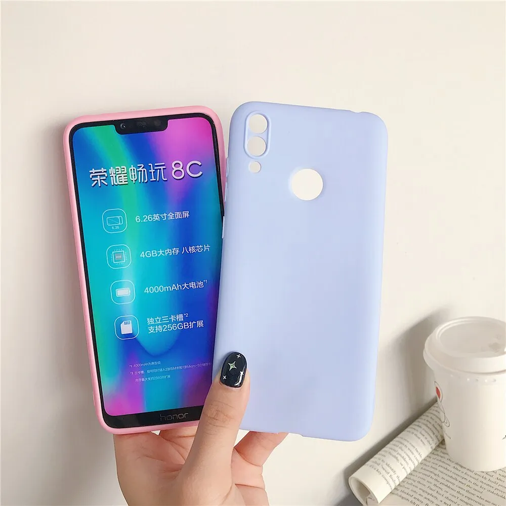 Anymob Huawei Navy Blue Candy Colored Jelly Silicone Mobile Phone Protective Case