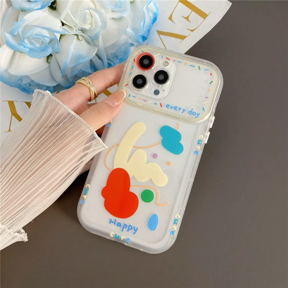 Anymob iPhone Abstract Silicone Soft Back Case With Color Camera Protection Phone Cover