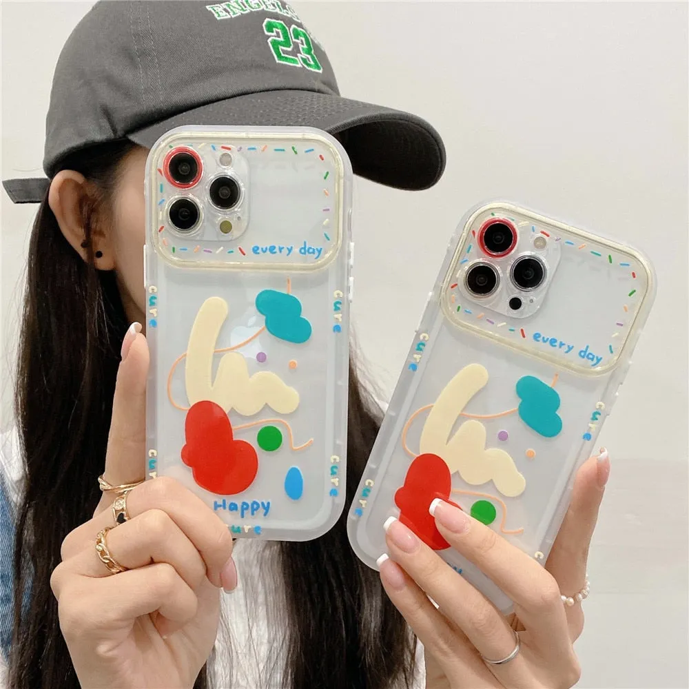 Anymob iPhone Abstract Silicone Soft Back Case With Color Camera Protection Phone Cover