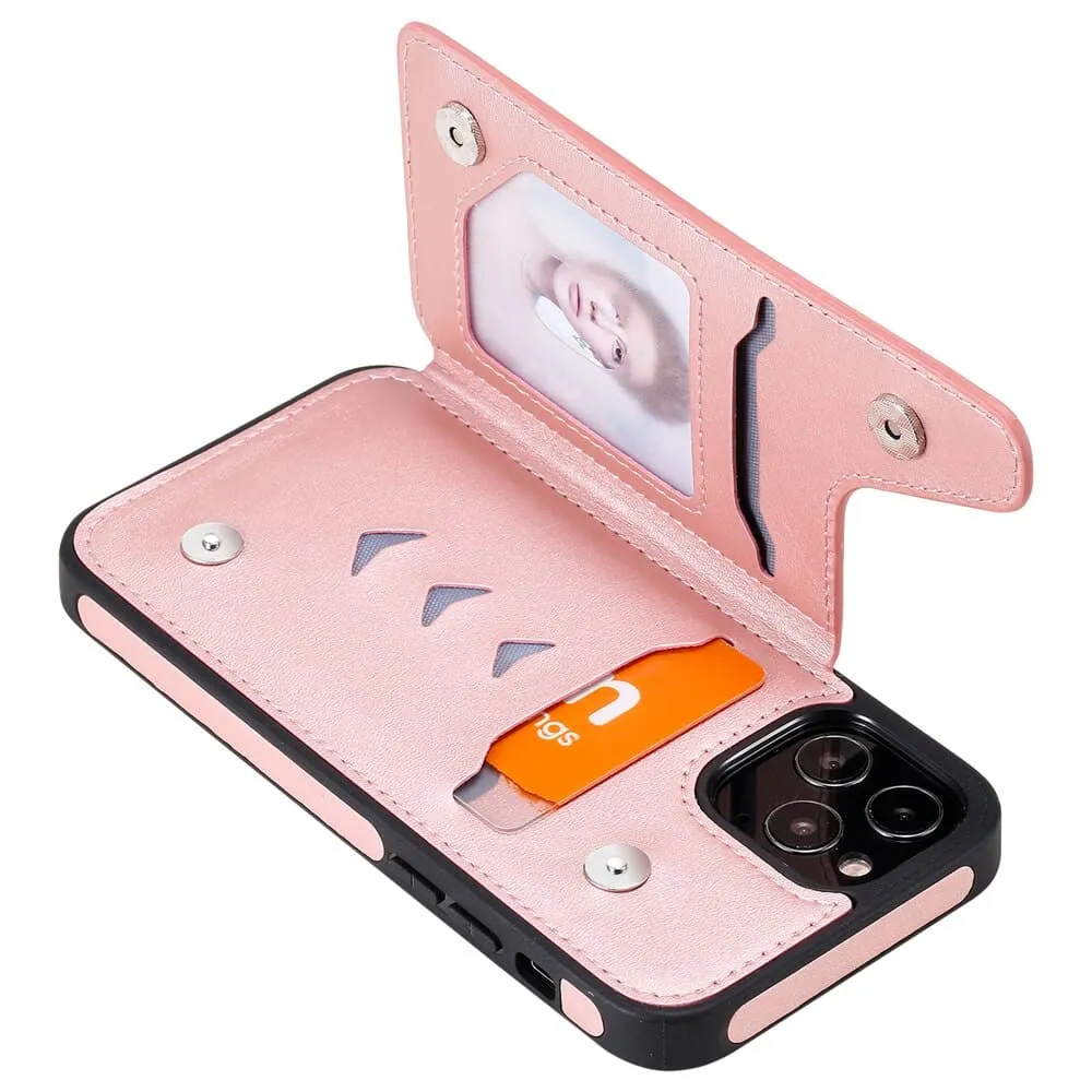 Anymob iPhone Black Business Flip Case Wallet Leather Shell Cover