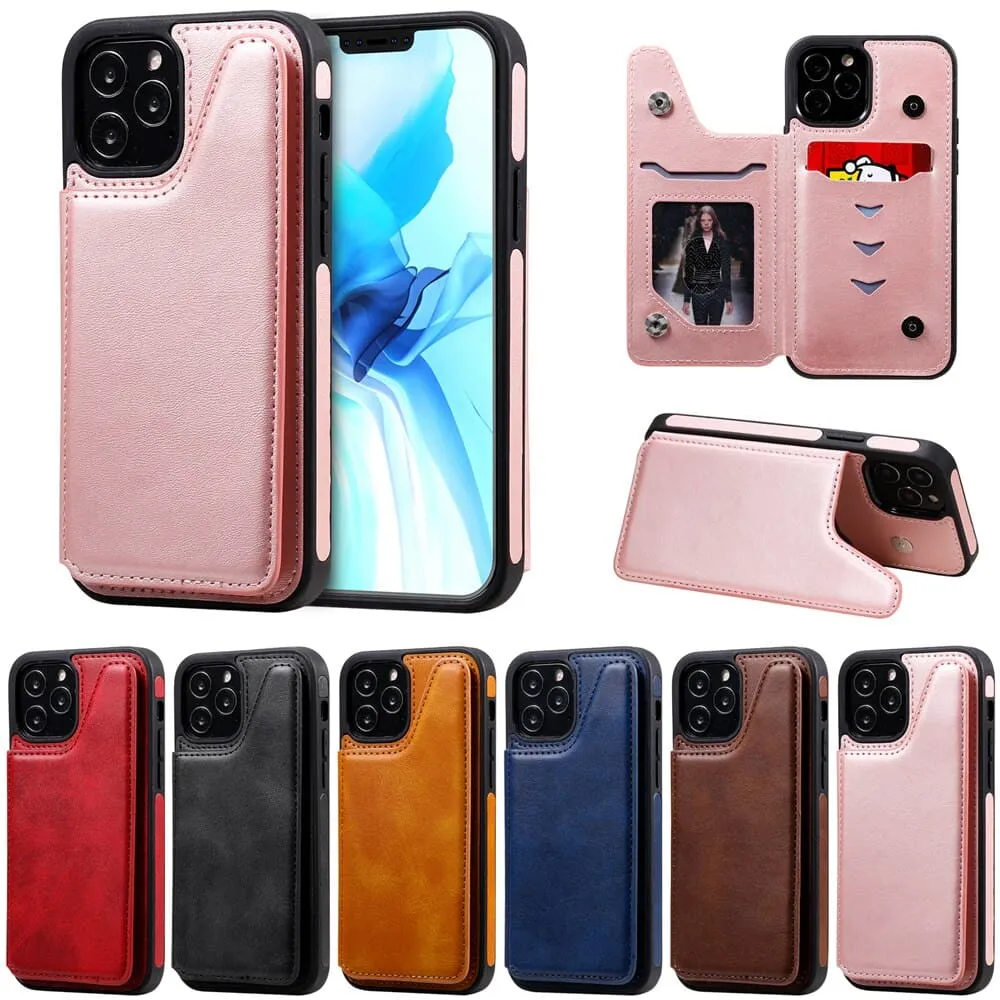Anymob iPhone Black Business Flip Case Wallet Leather Shell Cover