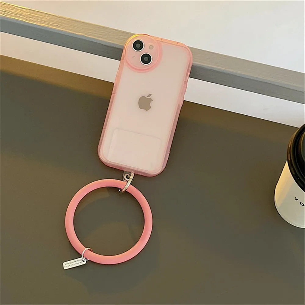 Anymob iPhone Blue Stylish Wristband Ring Clear Soft Phone Case Shockproof Bracelet Silicon Cover