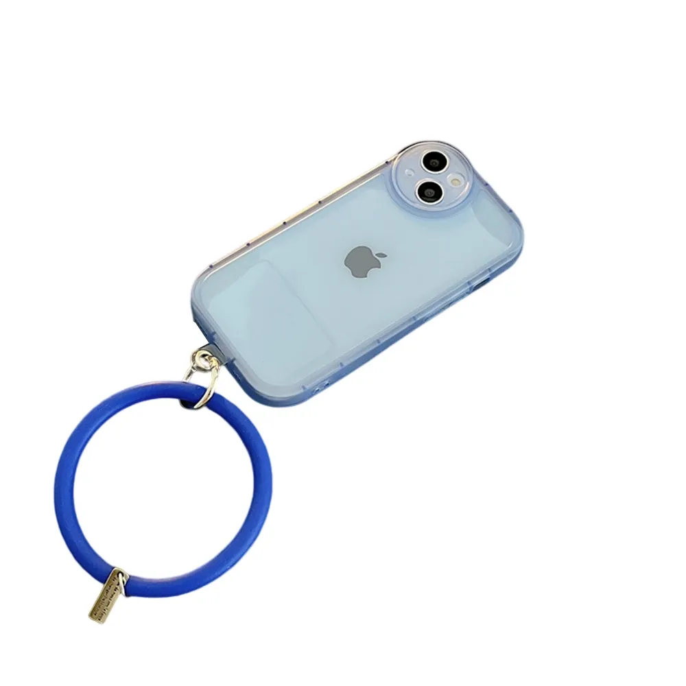 Anymob iPhone Blue Stylish Wristband Ring Clear Soft Phone Case Shockproof Bracelet Silicon Cover