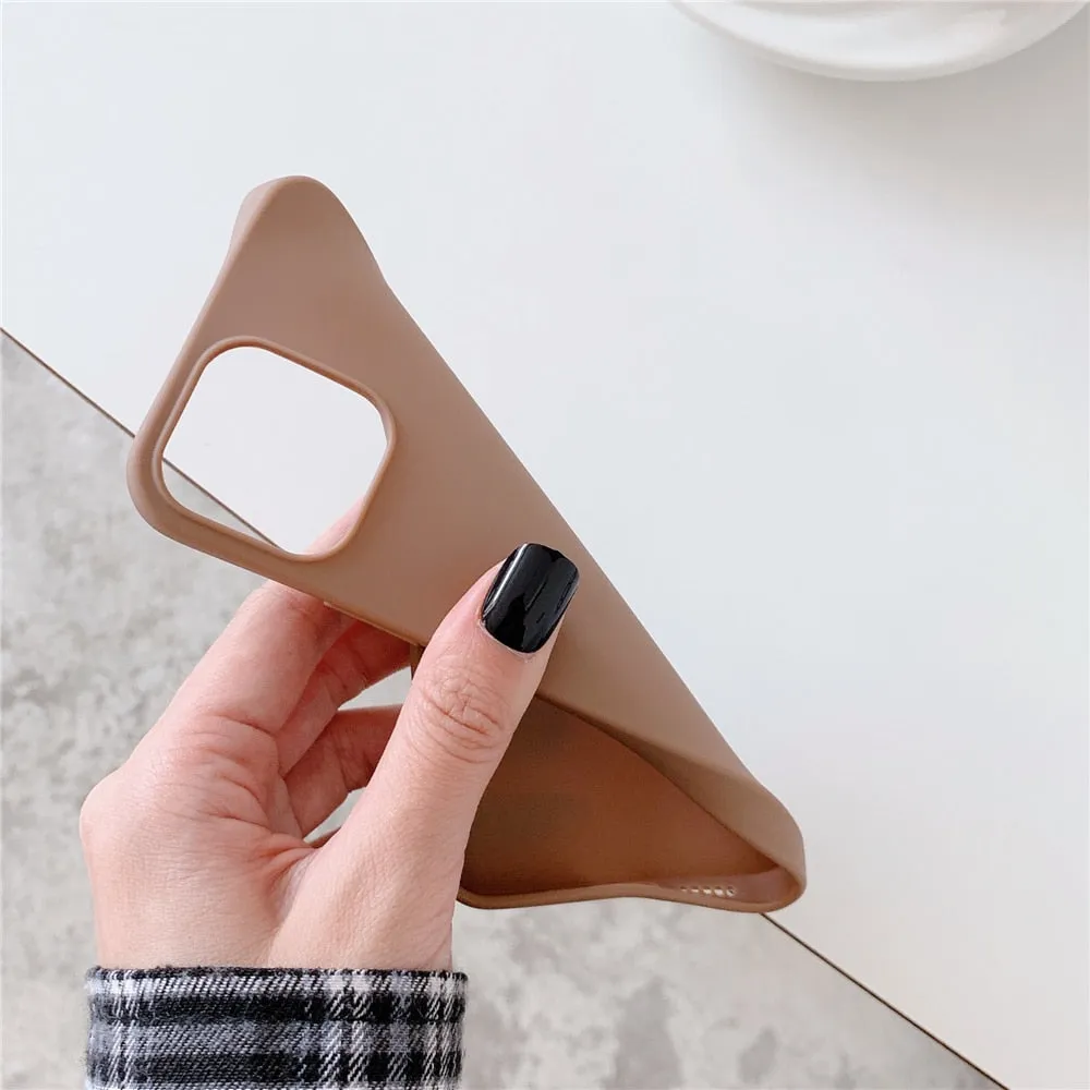 Anymob iPhone Brown Silicone Plain Phone Case Soft Candy Cover