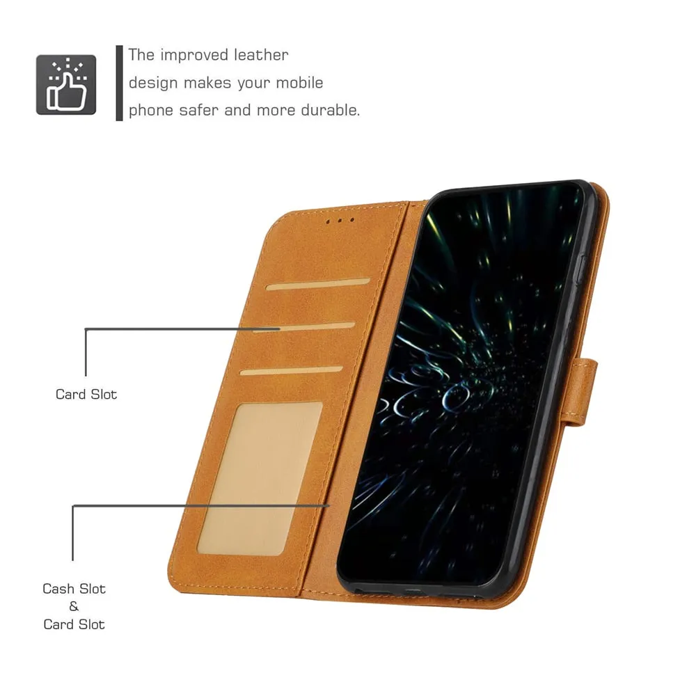 Anymob iPhone Case Black Flip Leather 360 Protect Wallet Mobile Phone Case Cover