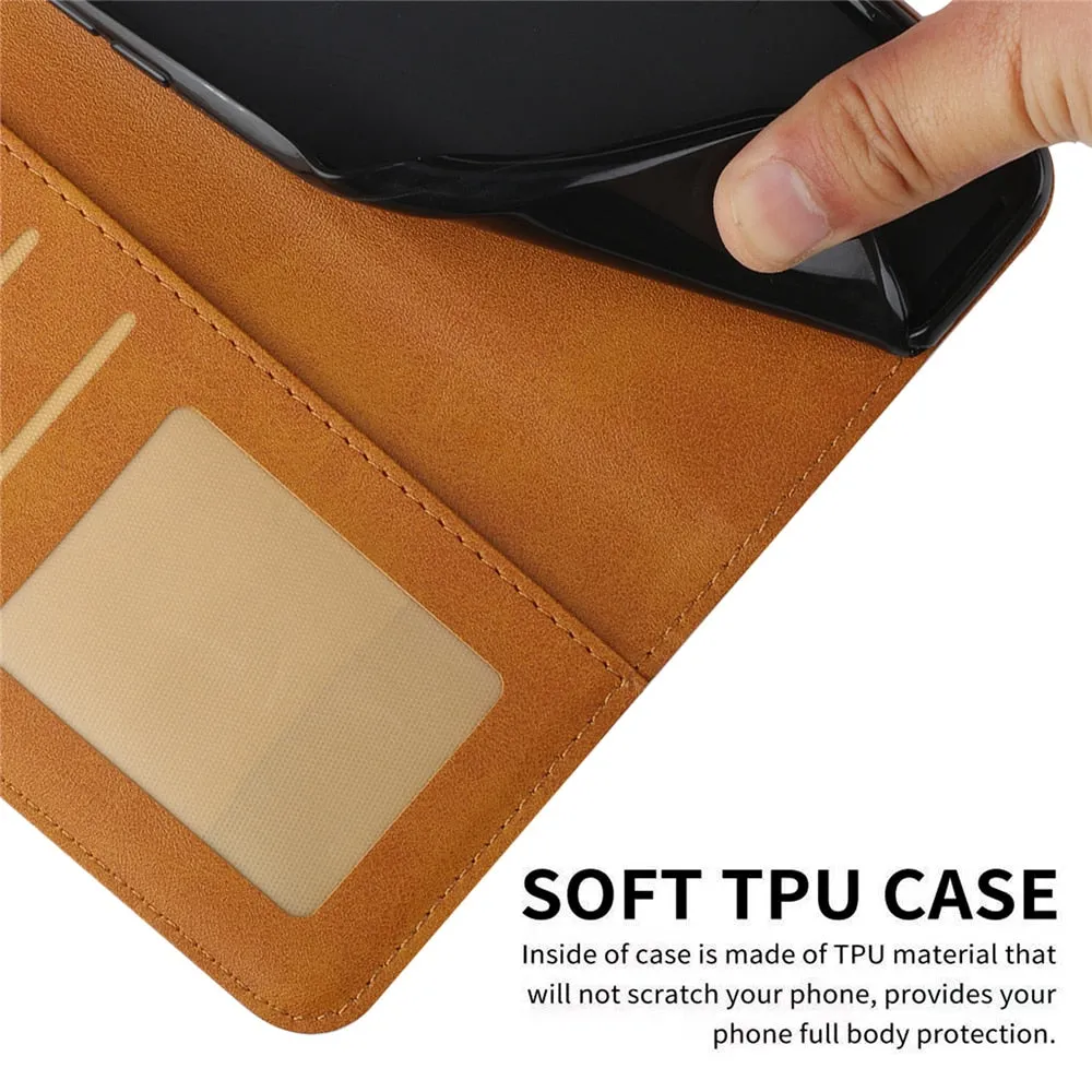 Anymob iPhone Case Black Flip Leather 360 Protect Wallet Mobile Phone Case Cover