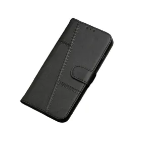 Anymob iPhone Case Black Flip Leather 360 Protect Wallet Mobile Phone Case Cover