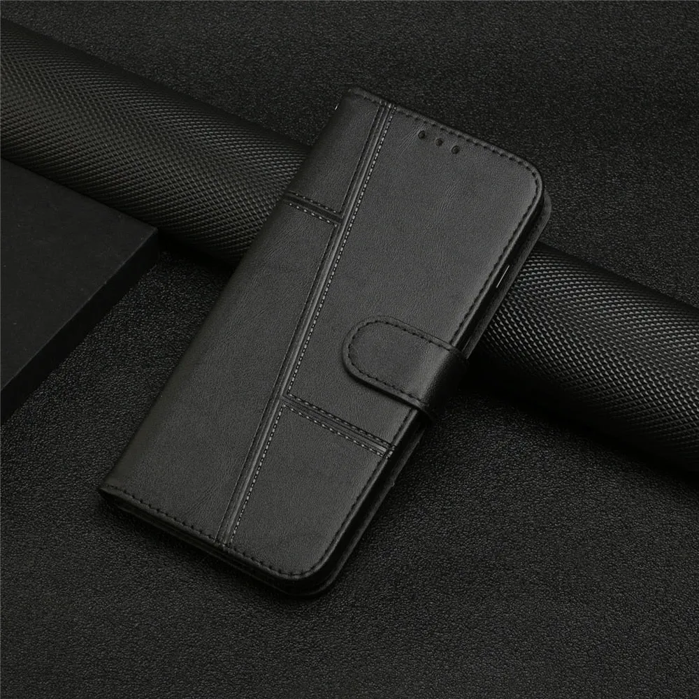 Anymob iPhone Case Black Flip Leather 360 Protect Wallet Mobile Phone Case Cover
