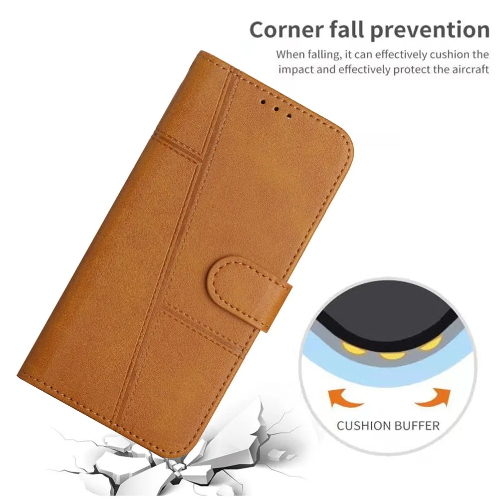 Anymob iPhone Case Black Flip Leather 360 Protect Wallet Mobile Phone Case Cover
