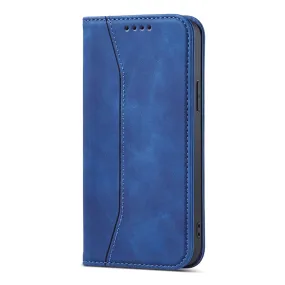 Anymob iPhone Case Blue Magnetic Flip Book Style Wallet Protection Cover
