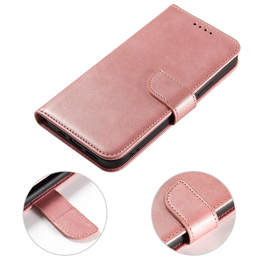 Anymob iPhone Case Blue Magnetic Flip Solid Color Wallet Phone Protection Cover