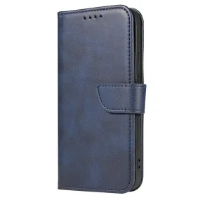 Anymob iPhone Case Blue Magnetic Flip Solid Color Wallet Phone Protection Cover