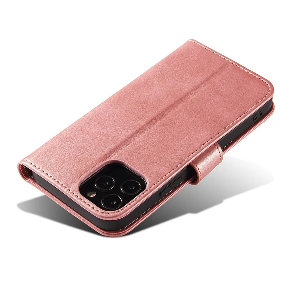 Anymob iPhone Case Blue Magnetic Flip Solid Color Wallet Phone Protection Cover