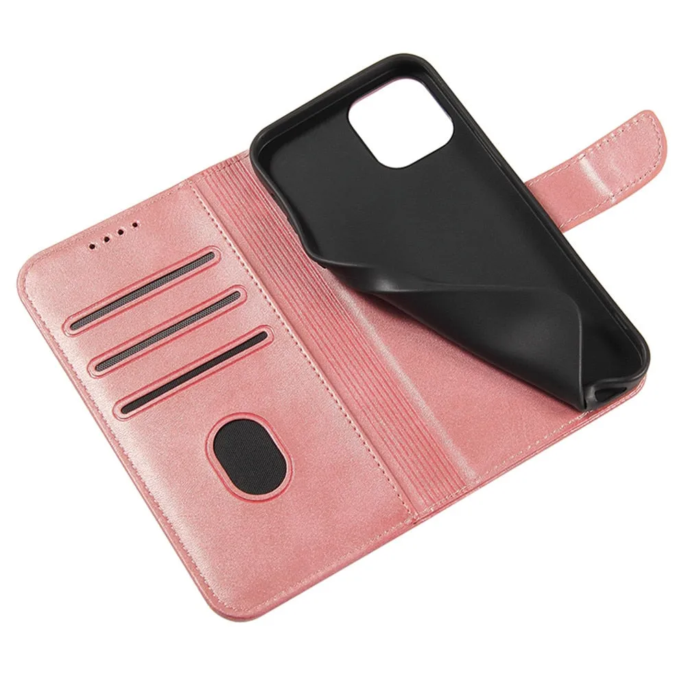 Anymob iPhone Case Blue Magnetic Flip Solid Color Wallet Phone Protection Cover
