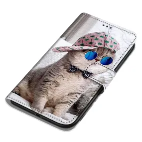 Anymob iPhone Case Brown Cat Flip Leather Wallet Animal Painting Phone Book Style Cover