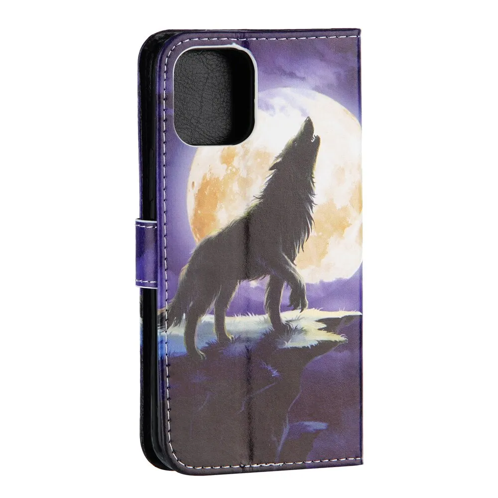 Anymob iPhone Case Gray and Pink Flip Painted Wallet Leather Cover