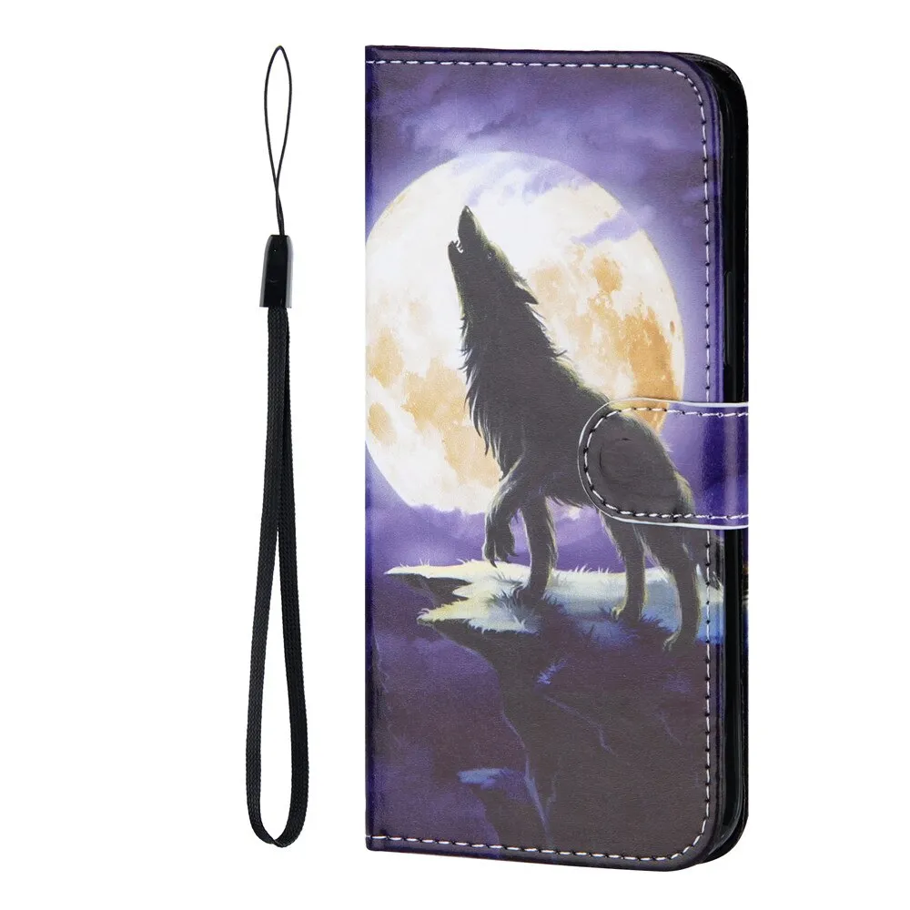 Anymob iPhone Case Gray and Pink Flip Painted Wallet Leather Cover