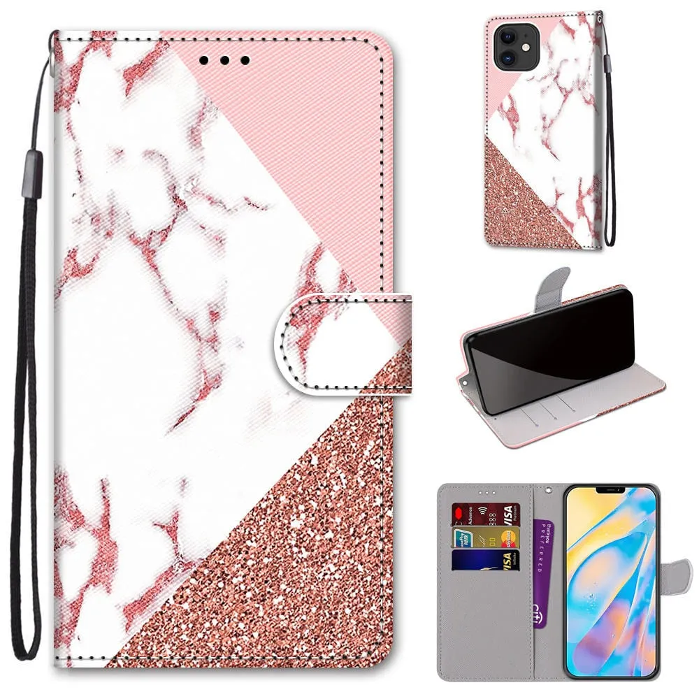 Anymob iPhone Case Oppa Pink Lovely Cartoon Cat Phone Bag Flip Wallet Leather Protection Cover
