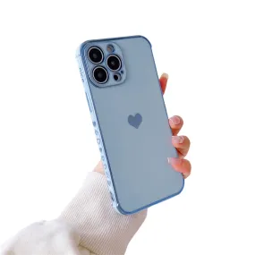 Anymob iPhone Case Sky Blue Plating Love Heart Pattern Soft Silicon Phone Cover