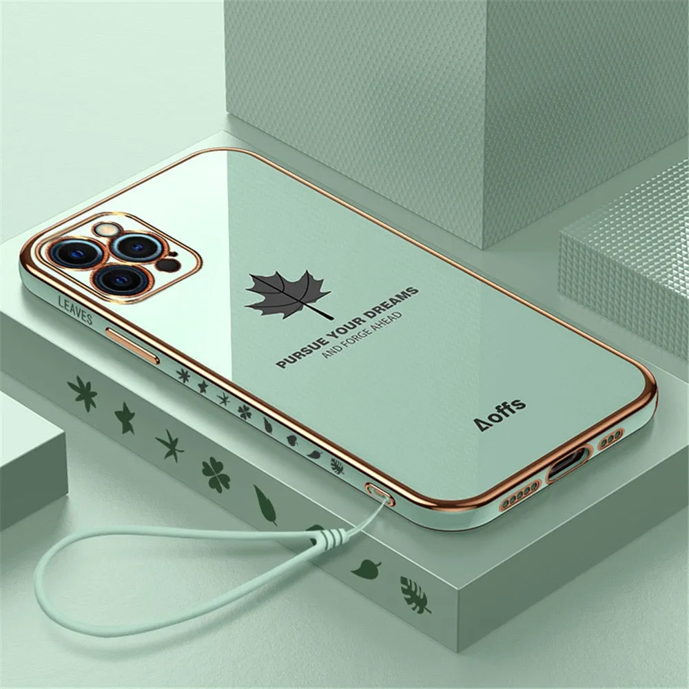 Anymob iPhone Green Electroplated Soft Cover Square Edge Bumper Phone Case