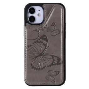 Anymob iPhone Grey 3D Butterfly Flip Leather Case Mini Wallet Book Cover
