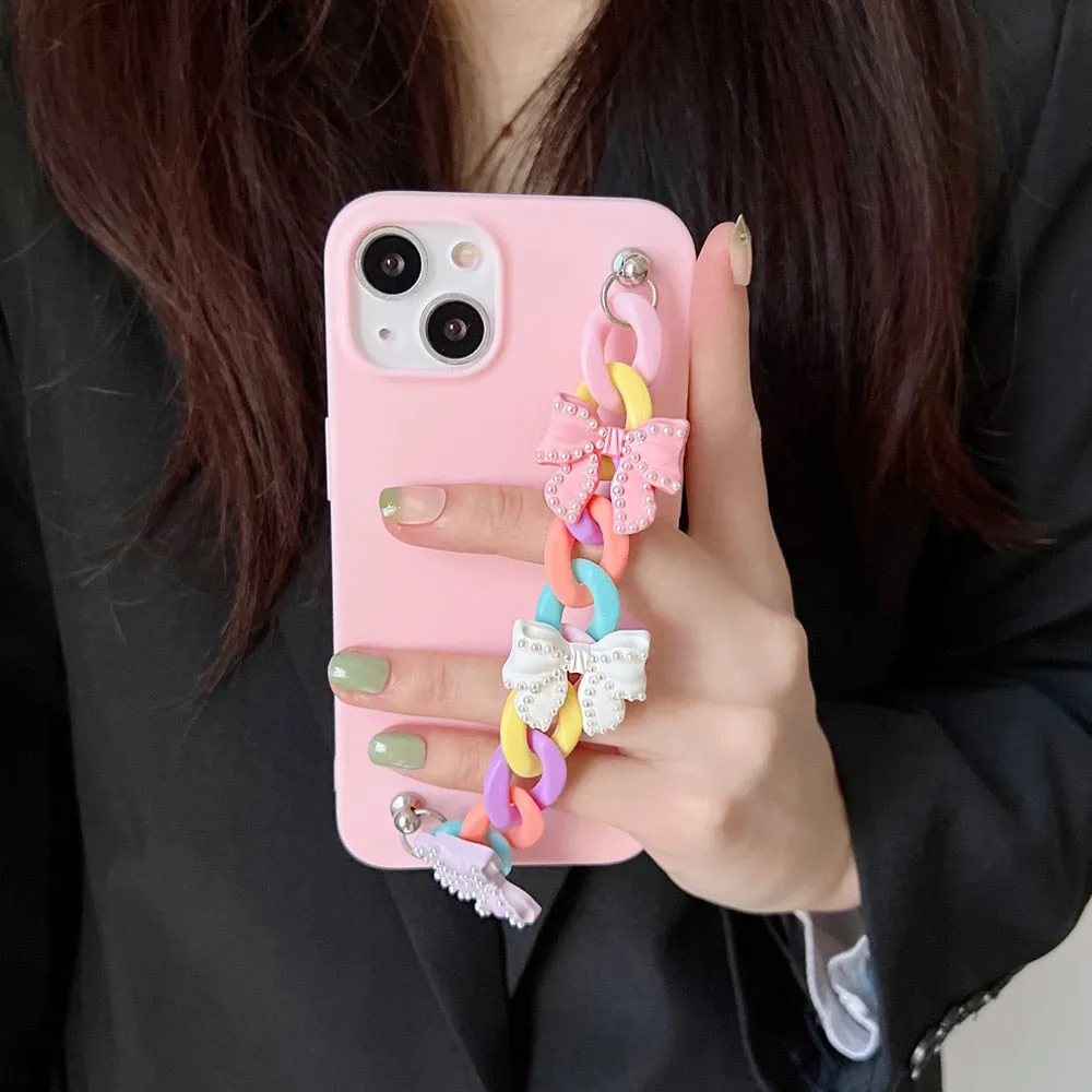 Anymob iPhone Lavender Bracelet Phone Case Mini Colorful Chain Soft Silicon Cover