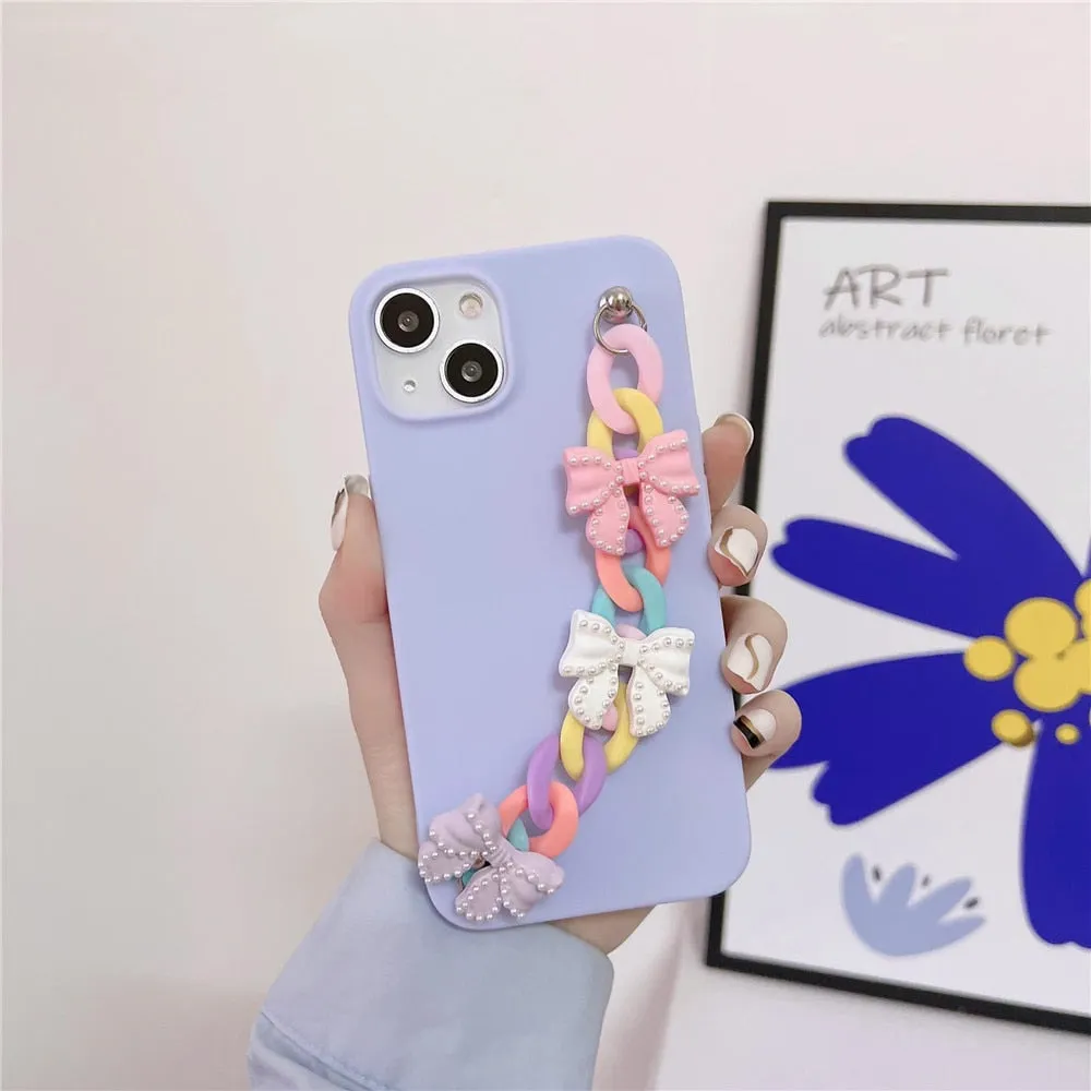 Anymob iPhone Lavender Bracelet Phone Case Mini Colorful Chain Soft Silicon Cover