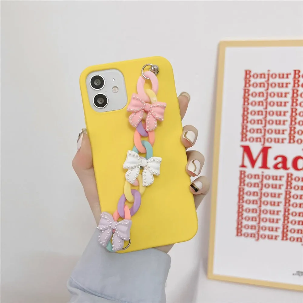 Anymob iPhone Lavender Bracelet Phone Case Mini Colorful Chain Soft Silicon Cover