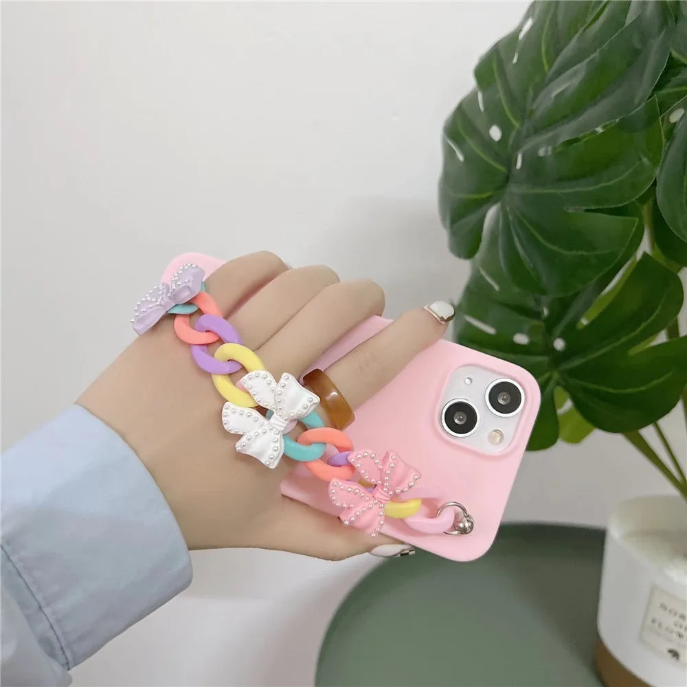 Anymob iPhone Lavender Bracelet Phone Case Mini Colorful Chain Soft Silicon Cover