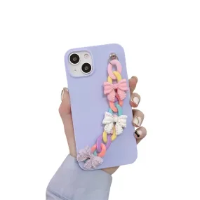 Anymob iPhone Lavender Bracelet Phone Case Mini Colorful Chain Soft Silicon Cover